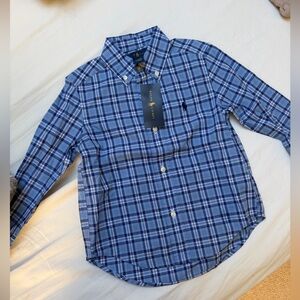 Ralph Lauren Blue Plaid Button Down - size 3T